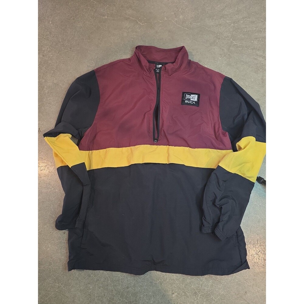 RVCA Everlast Anorak Windbreaker Jacket Half Zip Color Block Panels Size XXL